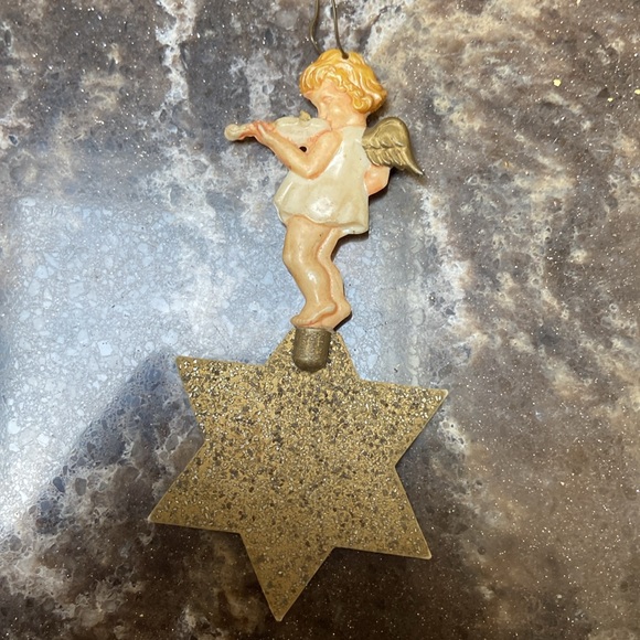 5 vintage Christmas ornaments Santa snowman reindeer Angel glass bulb - Picture 7 of 7